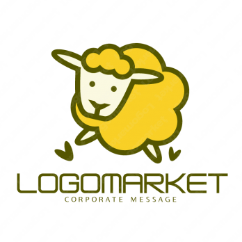 羊とハートとキャラクターのロゴ
