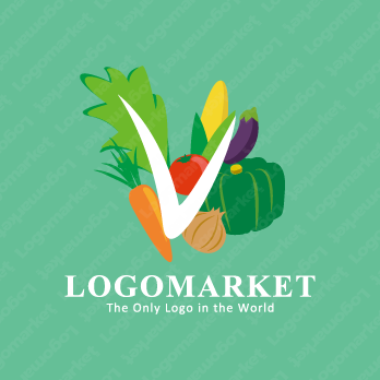 野菜と農作物と多彩のロゴ