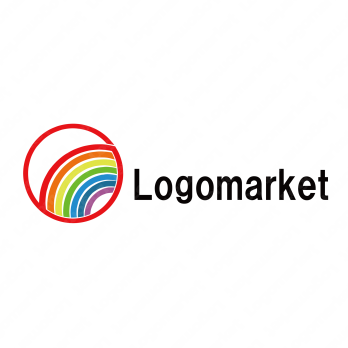 虹と円とカラフルのロゴ