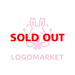 ロゴ作成デザインです シンプルワークスさくらうさぎ桜をイメージしたロゴマークです