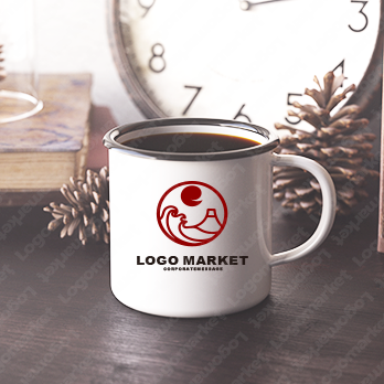 カフェと飲食と小売のロゴ