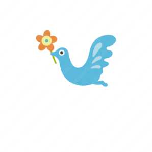 ロゴ作成デザインです In Step幸せの青い鳥青い鳥をイメージしたロゴマークです