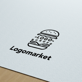 ハンバーガーとレストランとカフェのロゴ