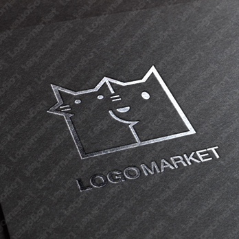 犬と猫とフラットラインのロゴ