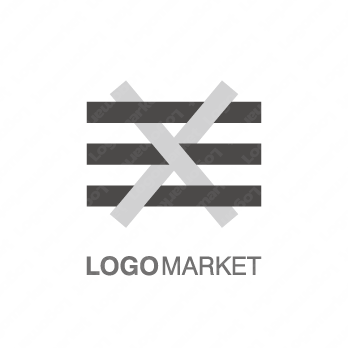 eとXと旗のロゴ
