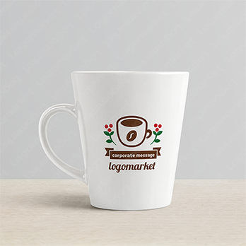 コーヒーとコーヒーカップとコーヒー豆のロゴ