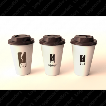 カフェとコーヒーとレトロのロゴ