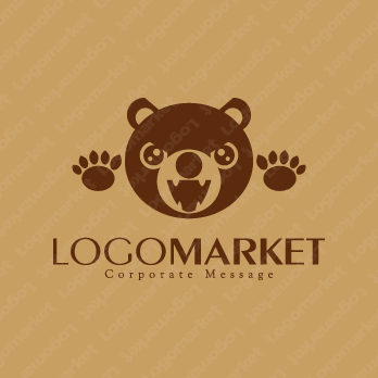 キャラクターと熊とクマのロゴ