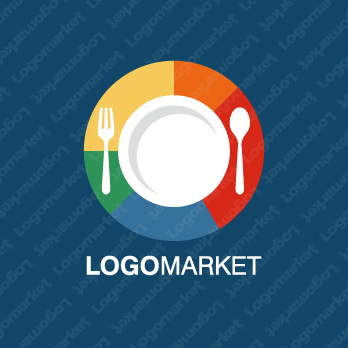 食事と皿と栄養のロゴ