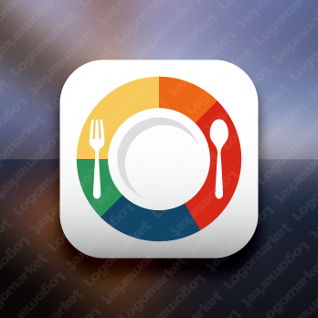 食事と皿と栄養のロゴ
