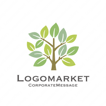木と葉っぱとナチュラルのロゴ