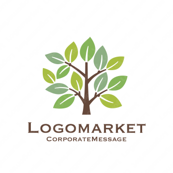 木と葉っぱとナチュラルのロゴ