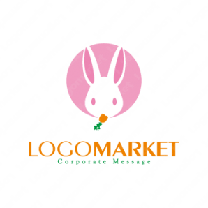 ロゴ作成デザインです ブルーム デザインウサギとニンジン食事をイメージしたロゴマークです ロゴ作成デザインです ブルーム デザインウサギとニンジン食事をイメージしたロゴマークです