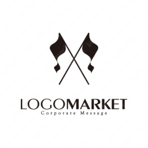 ロゴ作成デザインです ブルーム デザイン掲げた旗 Mフラッグをイメージしたロゴマークです