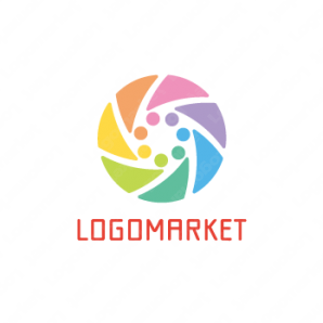 ロゴ作成デザインです パステル工房七色の花虹をイメージしたロゴマークです