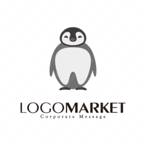 ロゴ作成デザインです ブルーム デザイン笑顔の子ペンギンキャラクターをイメージしたロゴマークです