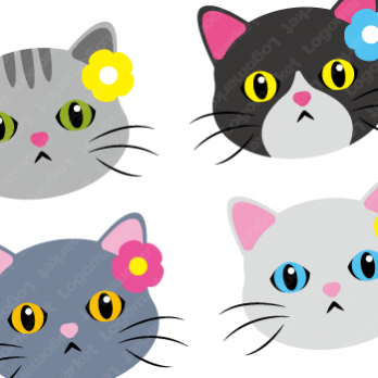 猫と動物とキャラクターのロゴ