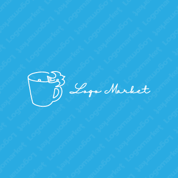 カフェと鳥とコーヒーのロゴ