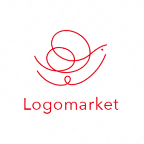 ロゴ作成デザインです シンプルワークスラインバード鳥をイメージしたロゴマークです