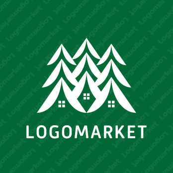 森と木と家のロゴ