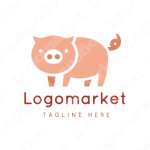 豚と動物とキャラクターのロゴ