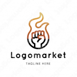 手と火と力のロゴ