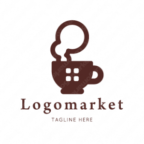 ロゴ作成デザインです Ecacocaコーヒーハウスコーヒーカップをイメージしたロゴマークです