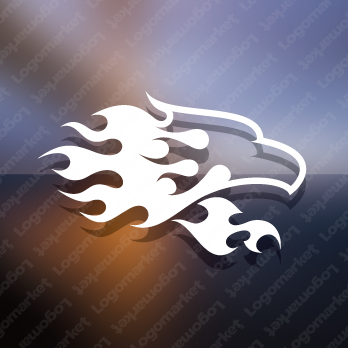 炎と鷲・鷹と飛翔のロゴ