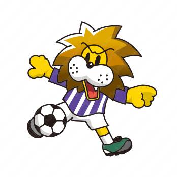 ライオンとサッカーとスポーツのロゴ