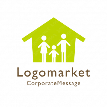 親子とファミリーと住宅のロゴ