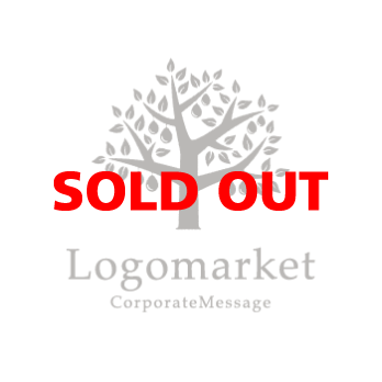 木と葉とモダンのロゴ