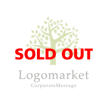 木と葉とモダンのロゴ