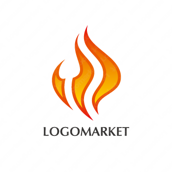 Mと炎と火のロゴ