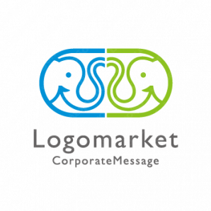 ロゴ作成デザインです Spongeハートを作る ぞう 象をイメージしたロゴマークです