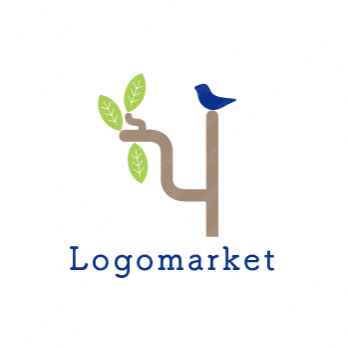 Yと青い鳥と植物のロゴ