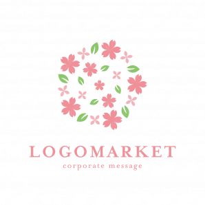 ロゴ作成デザインです Honto Design広がる桜の縁桜をイメージしたロゴマークです