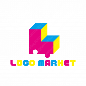 ロゴ作成デザインです Bando Design Officeブロックパズル Lブロックをイメージしたロゴマークです