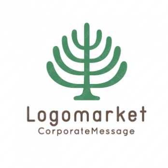 モダンと植物とグリーンのロゴ