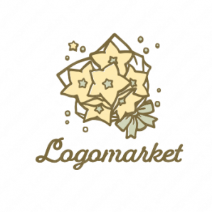 ロゴ作成デザインです Maiine Works マインワークス 星の花束花をイメージしたロゴマークです