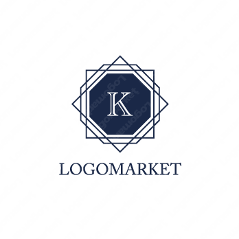 正方形とフレームと「K」のロゴ