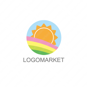 虹と太陽と空のロゴ
