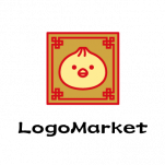 ロゴ作成デザインです 絵描き処 加賀里屋ミニニクマン肉まんをイメージしたロゴマークです