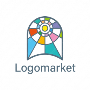 ロゴ作成デザインです シンプルワークスステンドグラスの光ステンドグラスをイメージしたロゴマークです