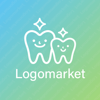 歯とキャラクターとシンプルのロゴ