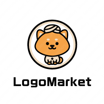 柴犬とカレーパンとキャラクターのロゴ