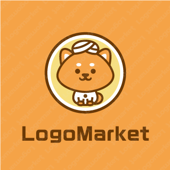 柴犬とカレーパンとキャラクターのロゴ