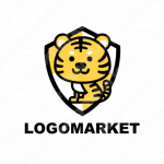 トラと防犯とキャラクターのロゴ