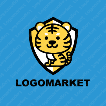 トラと防犯とキャラクターのロゴ