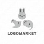 動物と耳鼻咽喉科とキャラクターのロゴ