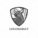 牛と角と盾のロゴ